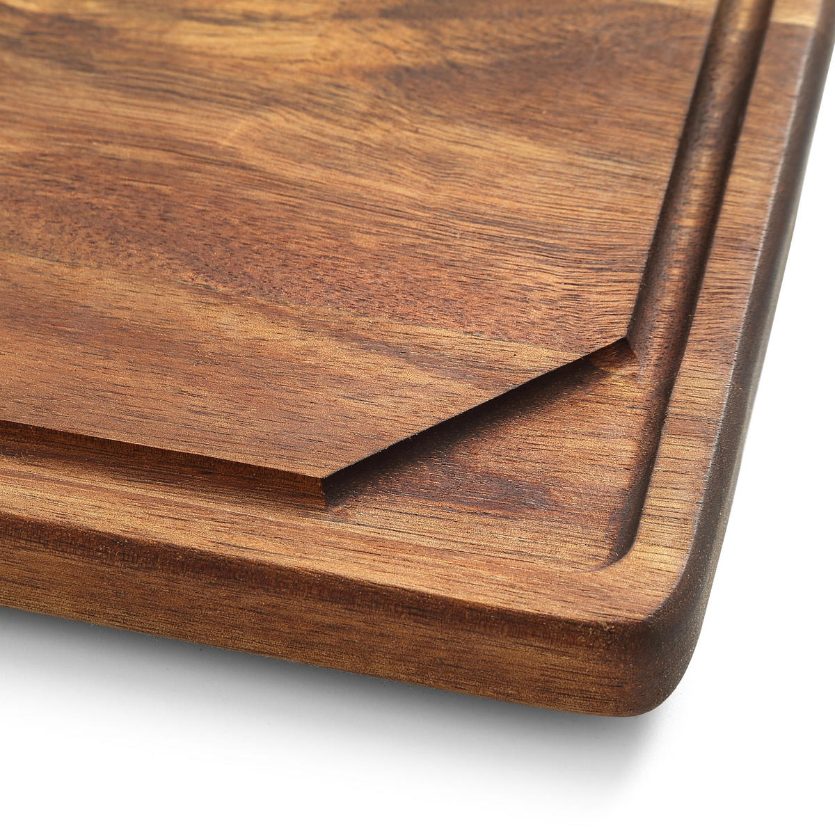 SCHNEIDEBRETT-SET 3-TEILIG - Akaziefarben, Holz (1/1cm) - Oleio