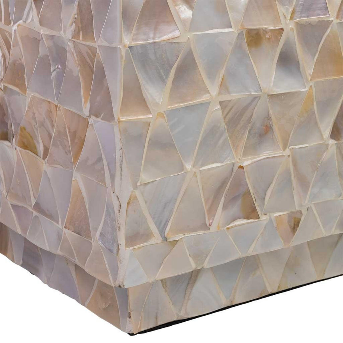 HOCKER aus Holz, beige, 35x45cm - Weiß, Holz (35/45/35cm) - Wanderlust