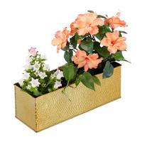 BLUMENKASTEN - Goldfarben, Metall (40/13.5/12.5cm) - Relaxdays