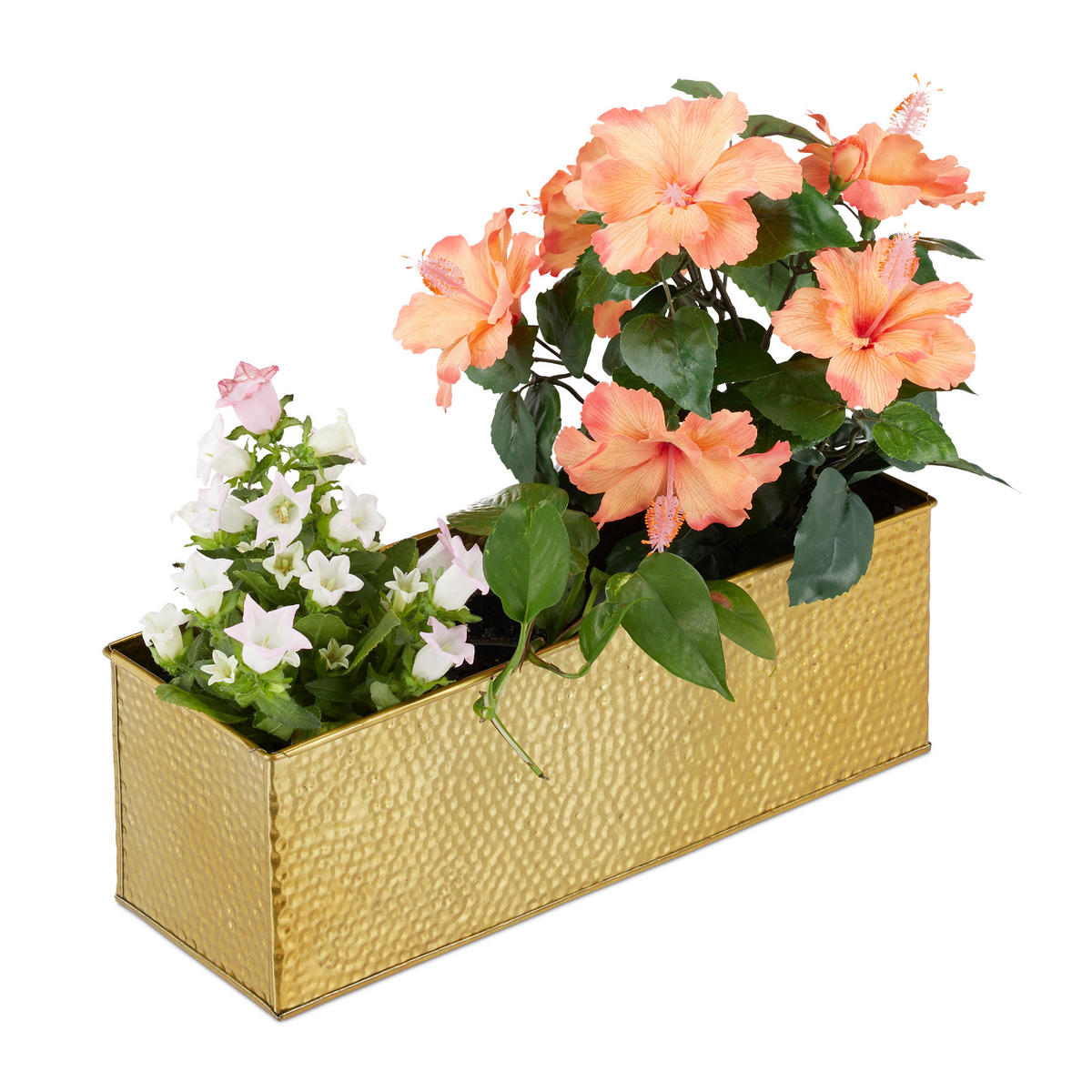 BLUMENKASTEN - Goldfarben, Metall (40/13.5/12.5cm) - Relaxdays
