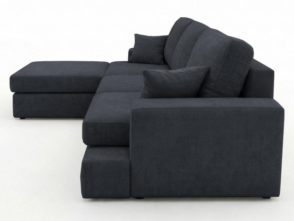 ECKSOFA Nesto Schwarz Links - Schwarz, Holz/Textil (260/165cm) - Graingold