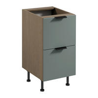 UNTERSCHRANK D45S2 AX – Sorento Grün – Grün / Eiche - Eichefarben/Grün, Holzwerkstoff (45/87/52cm) - ROYAL24_MARKT