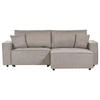 3-SITZER-ECKSOFA taupe rechtsseitig mit Schlaffunktion Stauraum Karila - Taupe, Textil (250/150cm) - Beliani