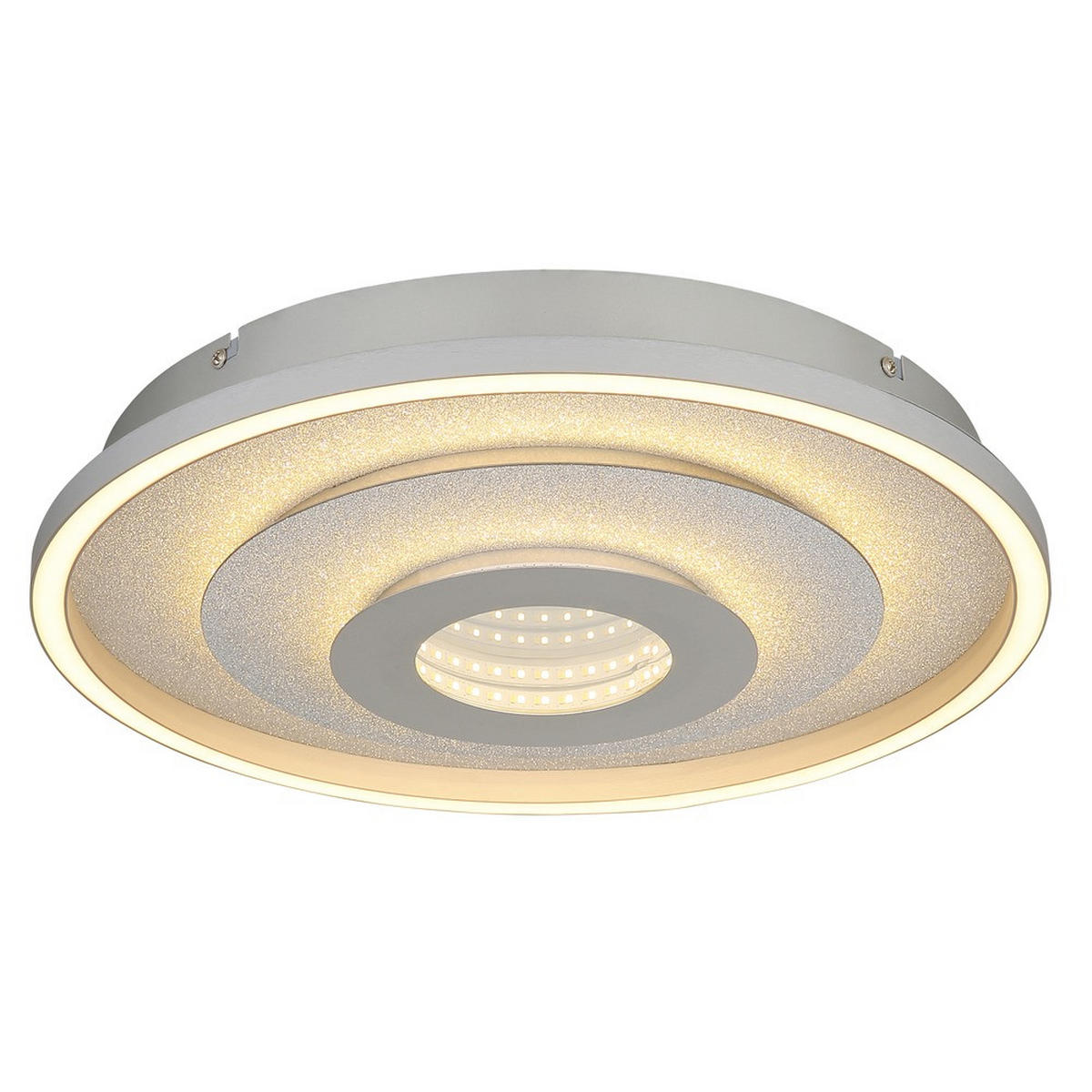DECKENLEUCHTE MILES Metall silberfarben LED - Silberfarben, Metall (40/40/7.3cm) - Globo Lighting