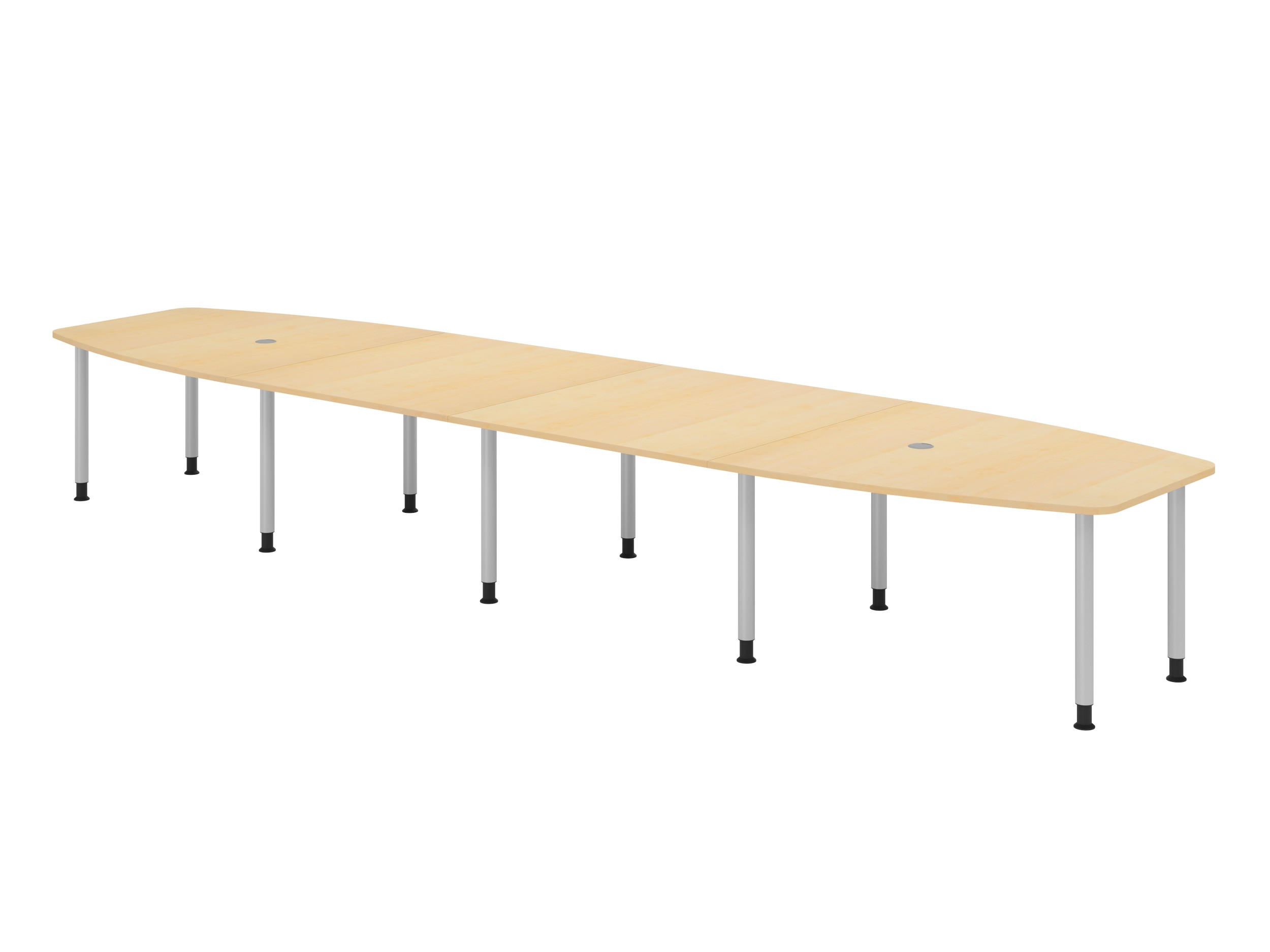 bümö Konferenztisch Ahorn, Silber 520x74x130 cm