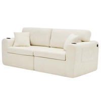 SOFA 2-Sitzer Chenille Beige - Beige, Kunststoff (220/89/100cm) - Meubliv