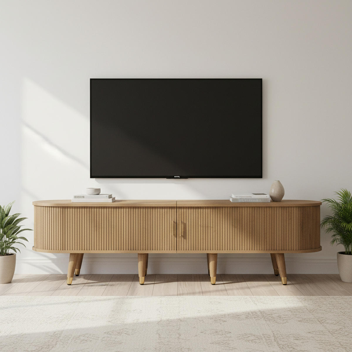 TV-SCHRANK in Holzoptik mit Schiebetür - Sonoma Eiche, Holzwerkstoff (175/45/38cm) - Urban Meuble