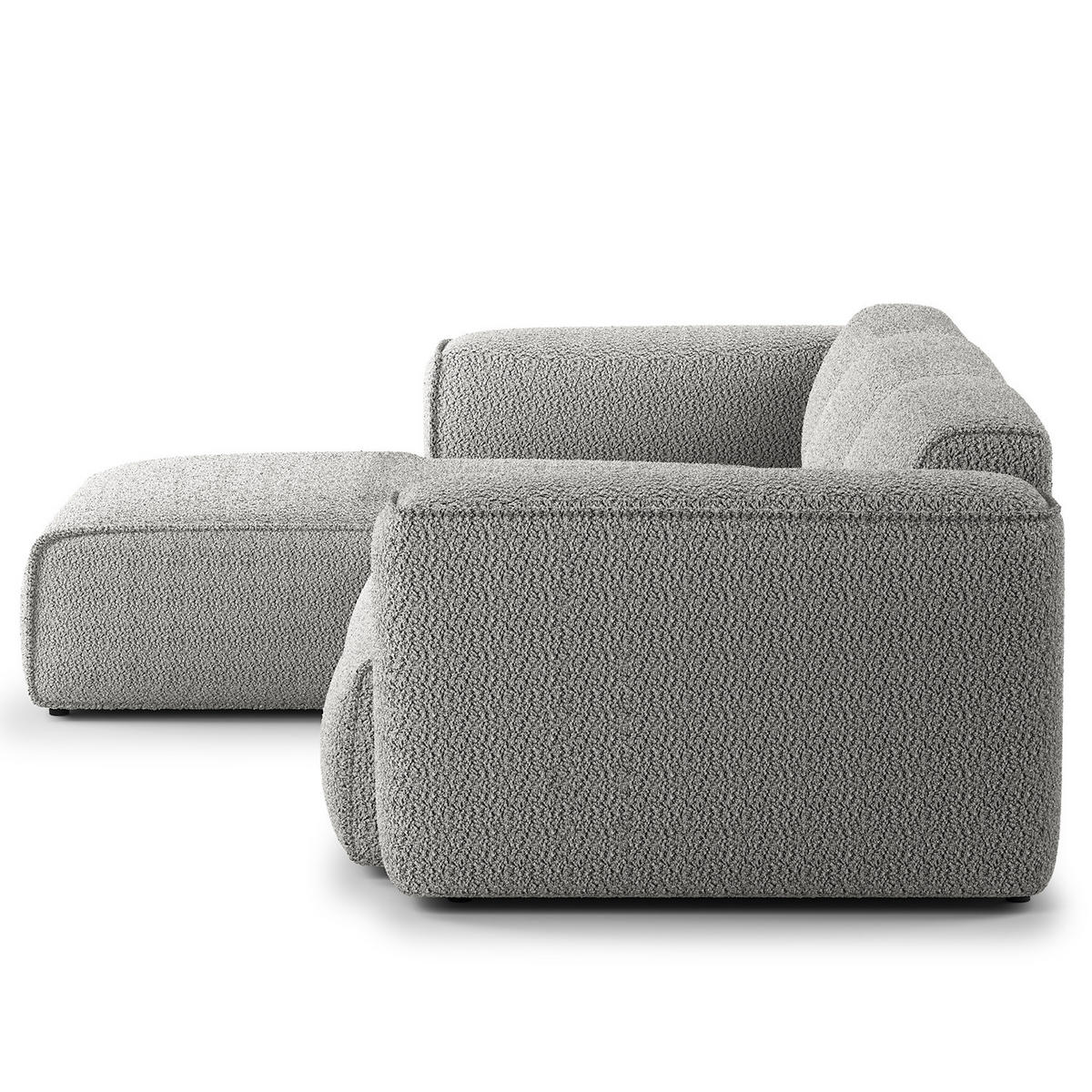 3-SITZER ECKSOFA mit Longchair - Schwarz/Grau, Kunststoff/Textil (251/173cm) - home24
