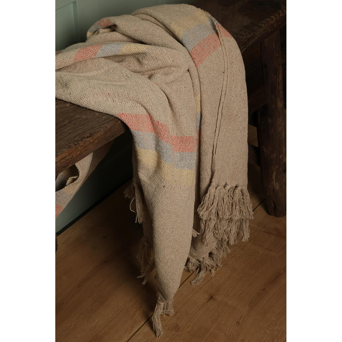 DECKE Unendlich 130x180 cm, 100% Baumwolle, Blau-Bernstein - Bernsteinfarben, Textil (130/180cm) - Au Maison