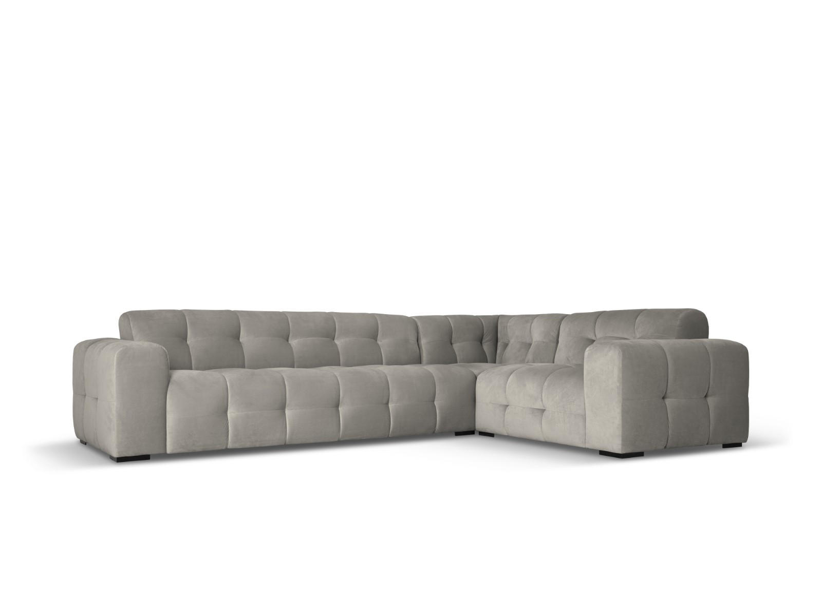 ECKSOFA rechts Kendal aus Samt dunkelgrau 6 Sitzplätze - Dunkelgrau, Textil (231/332cm) - Micadoni