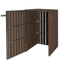 MÜLLTONNENBOX XL 1er-/2er-WPC HxBxT 115x77x97cm Metall Holzoptik erweiterbar Braun - Braun, Metall (77/115/97cm) - PROREGAL