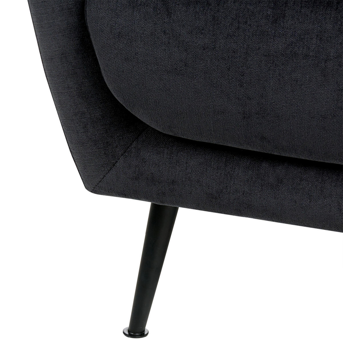 SESSEL Chenillegewebe Schwarz Eiby - Schwarz, Textil (84/80/90cm) - Beliani