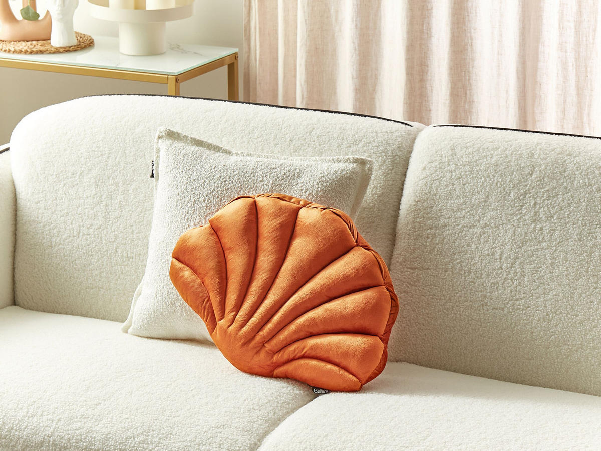 DEKORATIVNÍ POLŠTÁŘ Oranžový 47/35 cm Consolida - pomerančová, textil (47/35cm) - Beliani