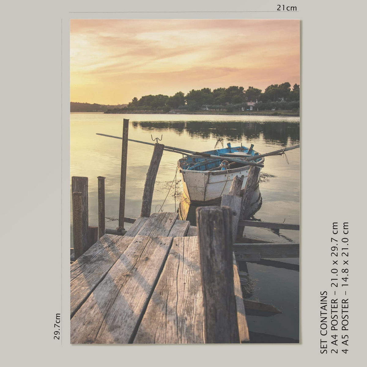 POSTER Set Mit 6 Strand Wandbild A3 & A4 Rahmenlos - Klar, Papier (29/3cm) - Nacnic