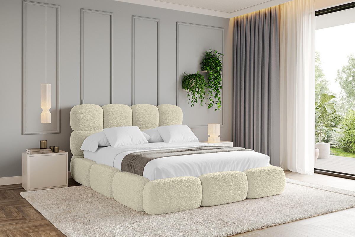 POLSTERBETT mit Bettkasten und Lattenrost, Bett mit Matratze H3/H4 - NOMA 120x200 Beige - Taupe, Holzwerkstoff/Textil (120/200cm) - ALTDECOR