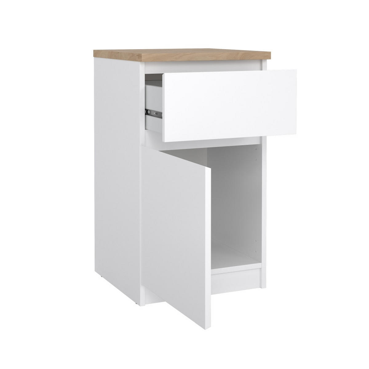 NACHTTISCH, Naia, Nussbaum / Weiß, Holzwerkstoff / Metall, 41 x 40 x 70 cm - Nussbaumfarben, Holzwerkstoff/Metall (41/70/40cm) - ebuy24