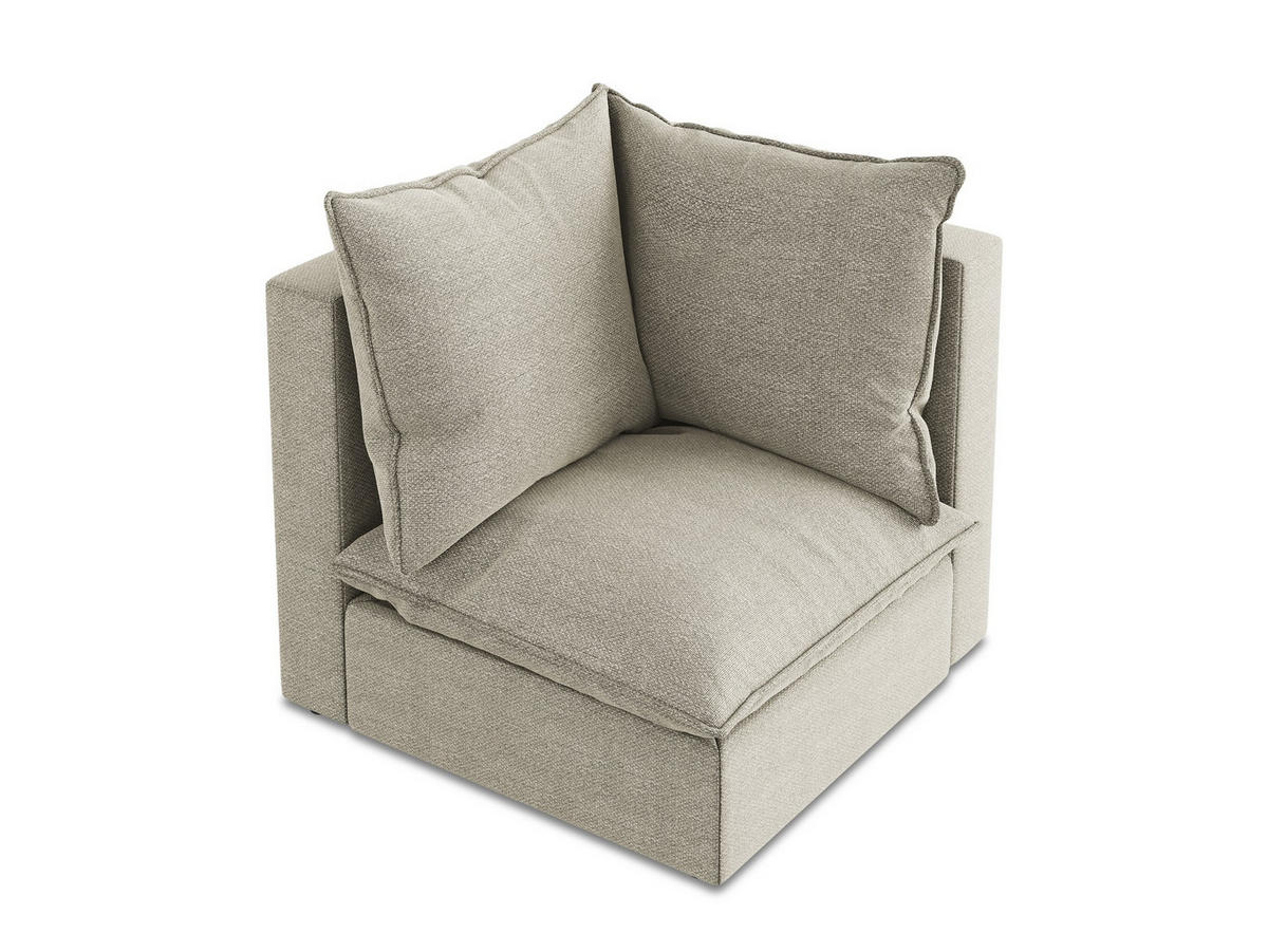 SOFAELEMENT Bouclé Stoff Grau - Taupe/Schwarz, Holzwerkstoff/Kunststoff (90/77/90cm) - Makamii