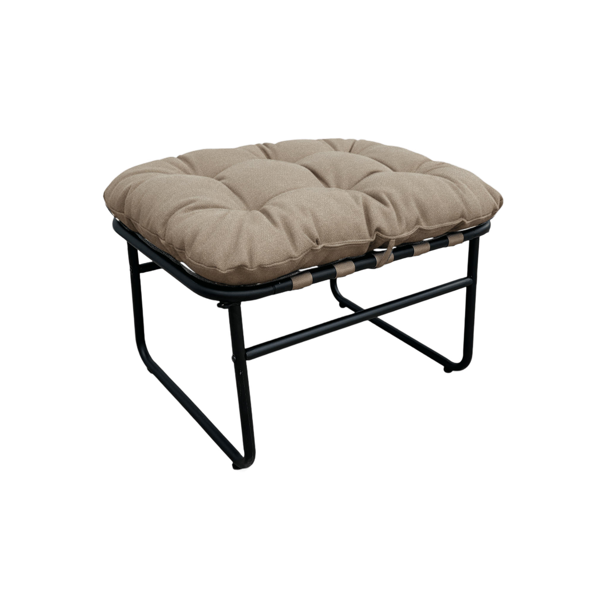 FUSSHOCKER Hellbraun 63/47/45 cm - Braun, Metall (63/45/47cm) - Mobili Rebecca