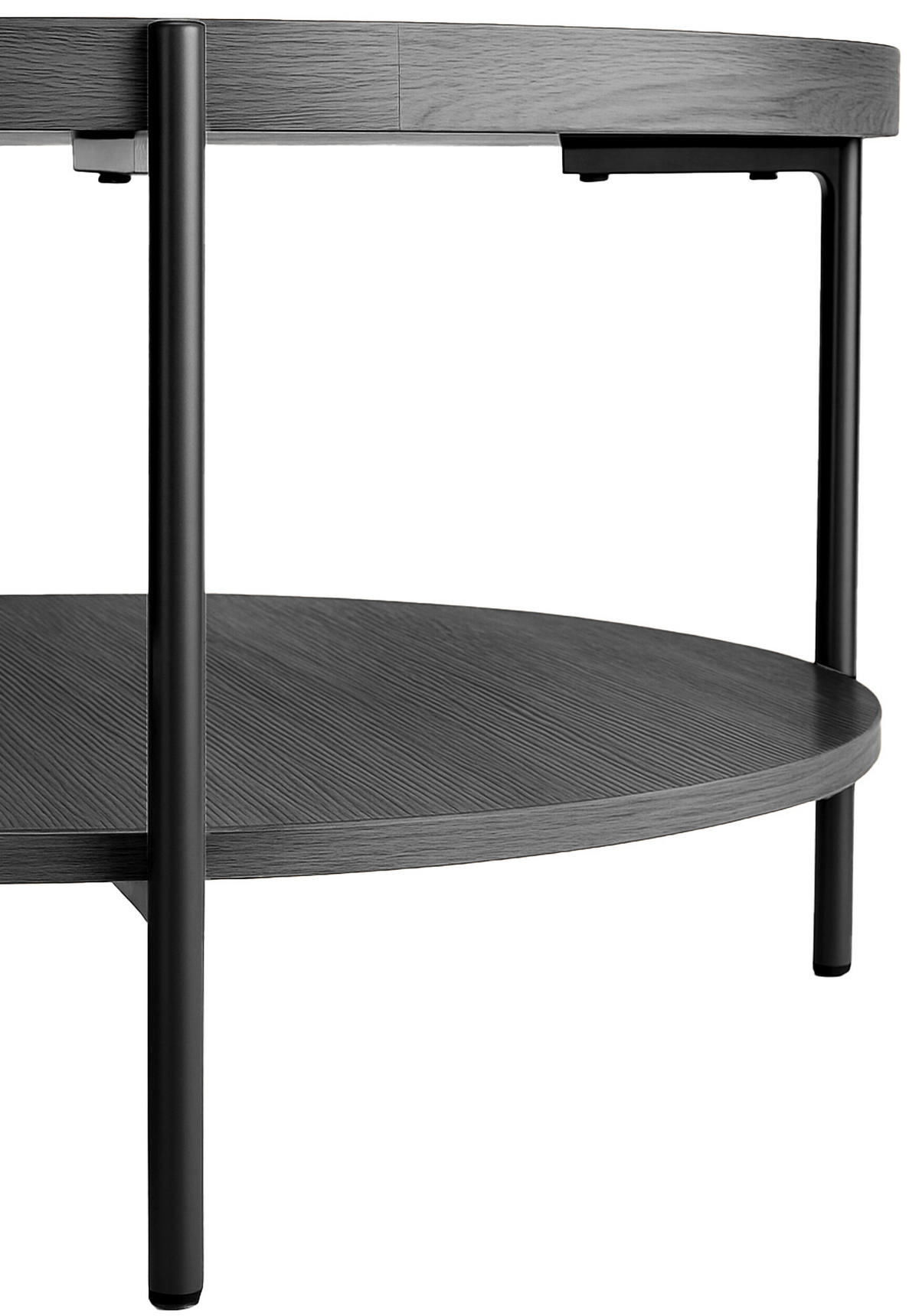 COUCHTISCH Honim Holz Grau Beistelltisch Rund - Grau, Holz (80/80/40cm) - DELUKE