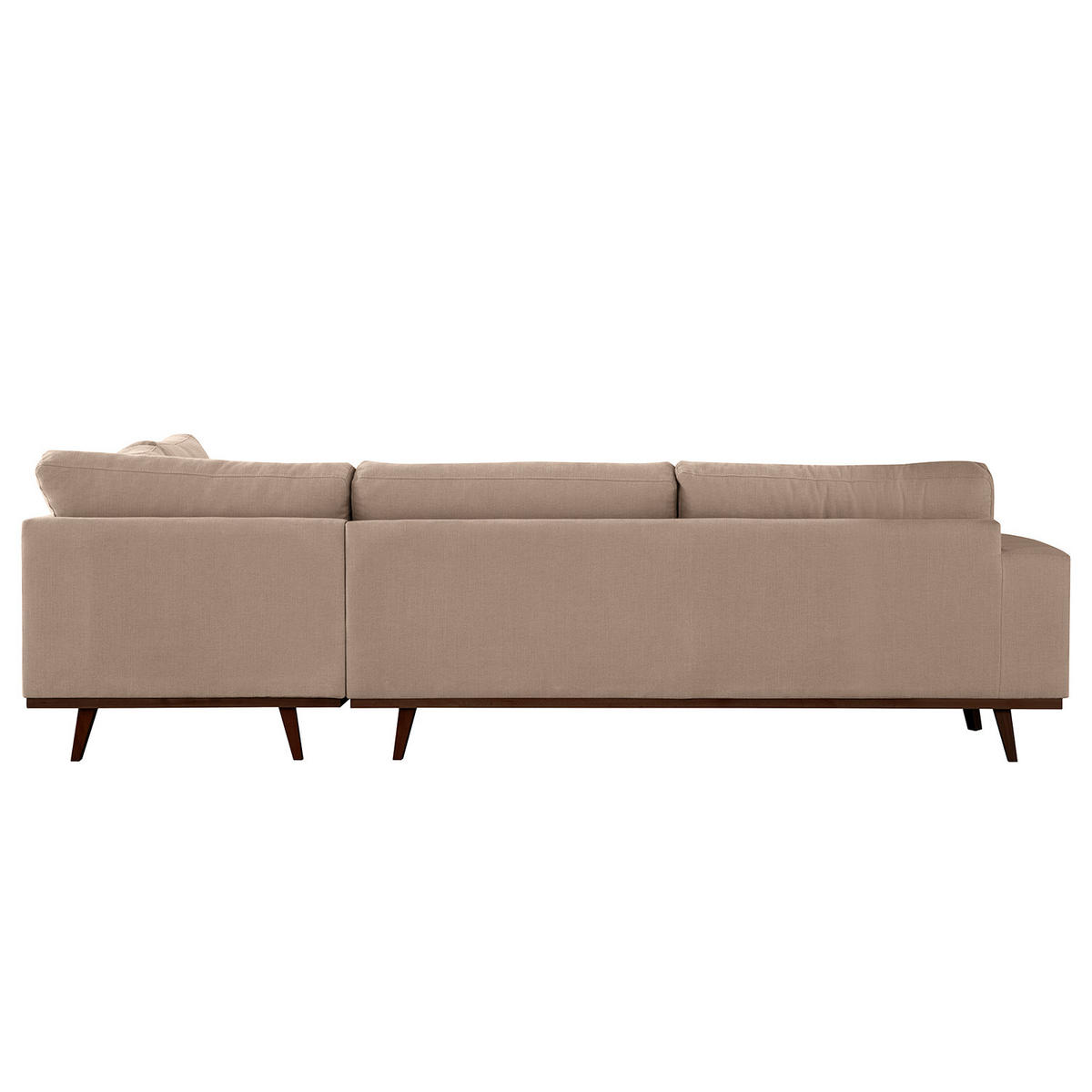 ECKSOFA mit Ottomane - Taupe/Buchefarben, Buchenholz/Textil (287/219cm) - home24