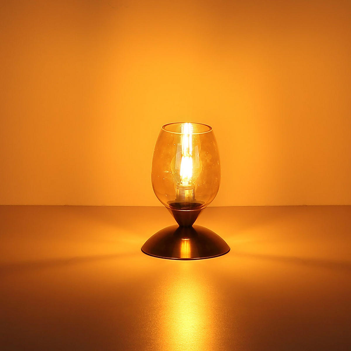 TISCHLEUCHTE Glas Rauch Schwarz - Schwarz, Glas (12.5/12.5/18cm) - Globo Lighting