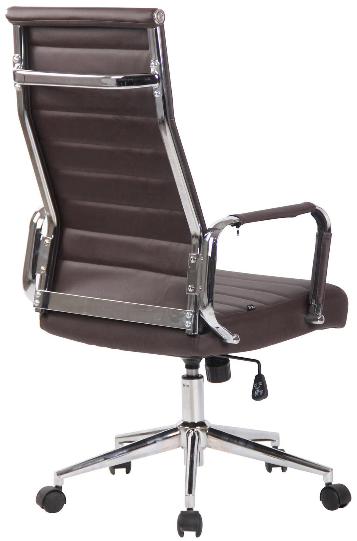 DREHSTUHL Lederlook braun - Chromfarben/Braun, Textil/Metall (58/105/66cm) - CLP