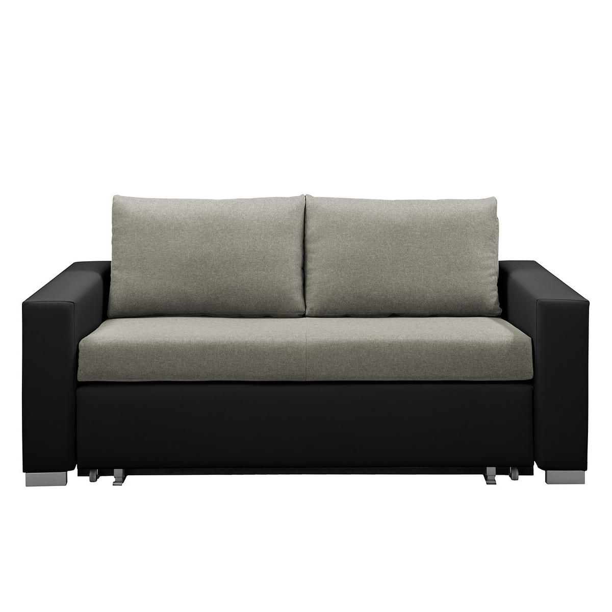 SCHLAFSOFA - Silberfarben/Schwarz, Kunststoff/Textil (173/90/90cm) - home24