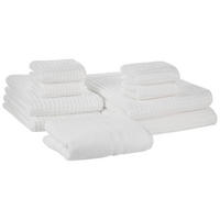 BADEHANDTUCH 9-teilig Weiß Areora - Weiß, Textil (70/140cm) - Beliani