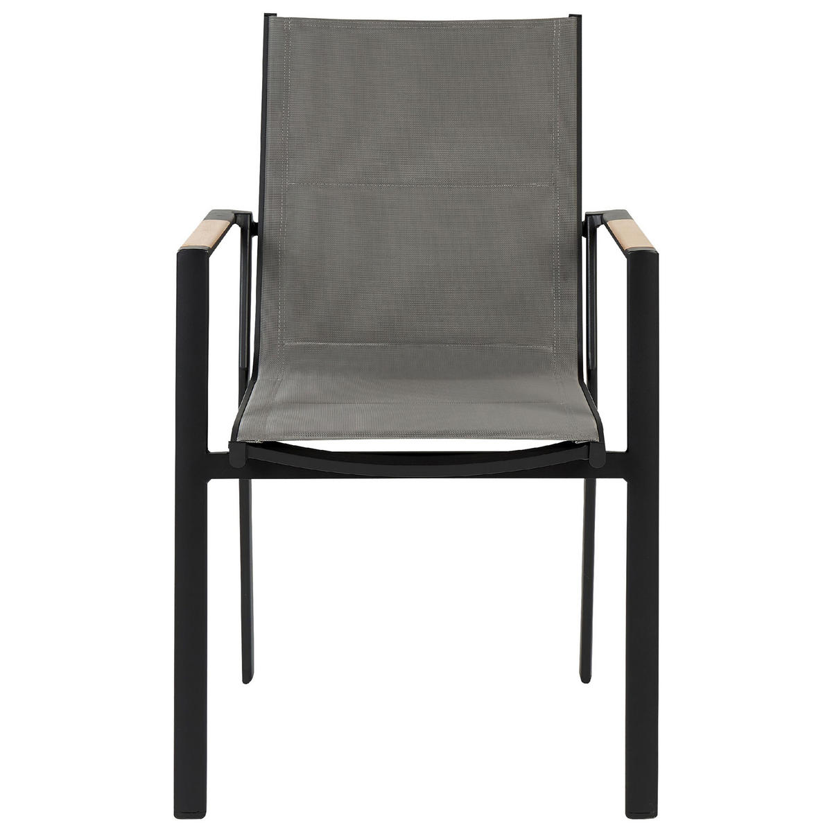 GARTENTISCH-SET 4-Sitzer Schwarz Maletto/Busseto - Hellbraun/Transparent, Metall - Beliani