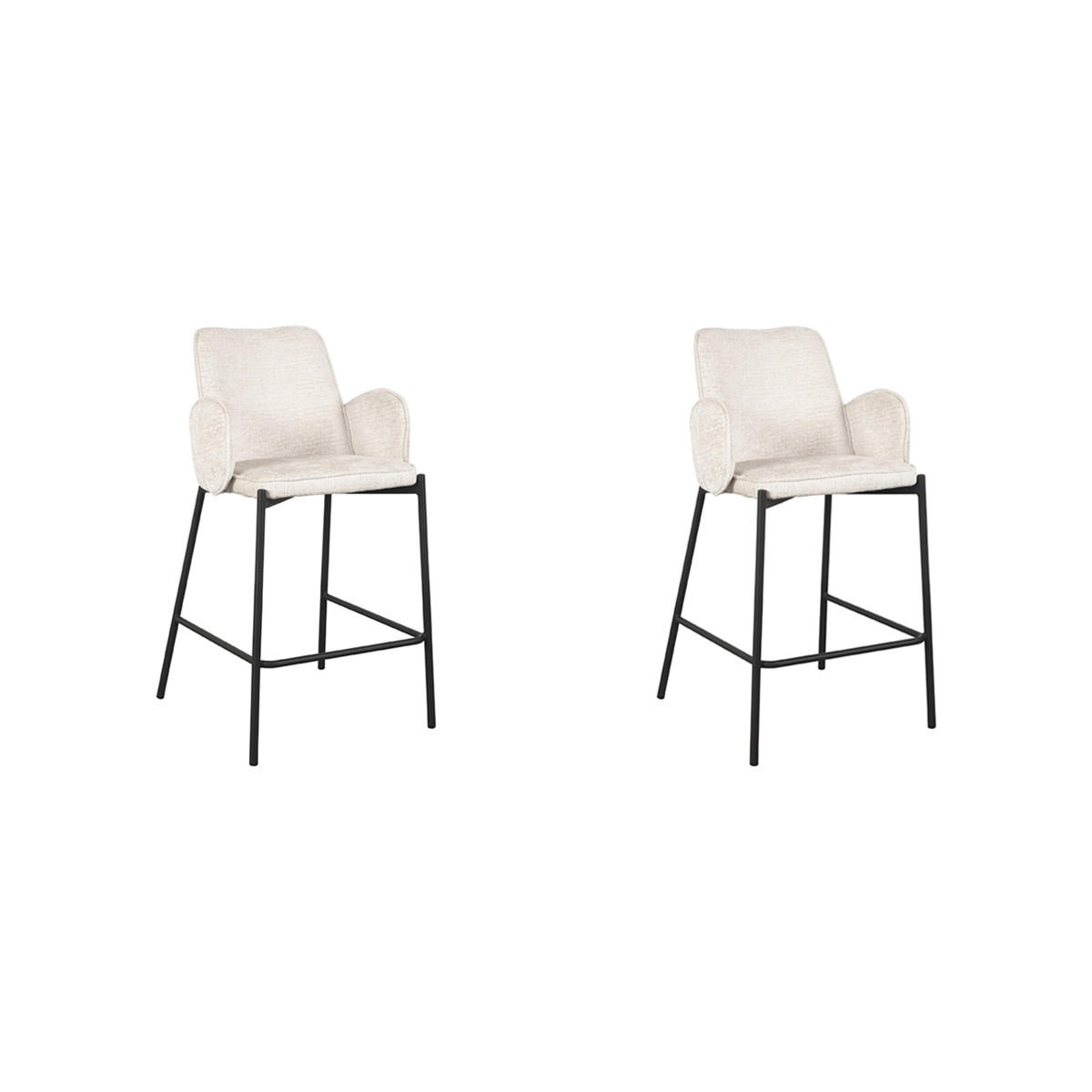 BARHOCKER Joni Beige 53/51/94 cm 2er-Set - Creme, Textil (51/94/53cm) - LABEL51