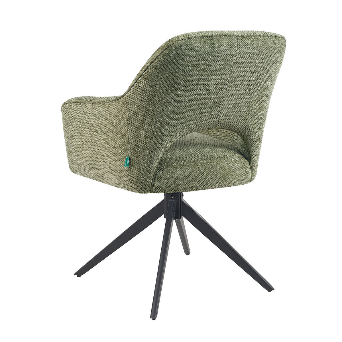 DREHSTUHL Mika-Nils - Schwarz/Grün, Textil/Metall (60/87/65cm) - DUBI Möbel