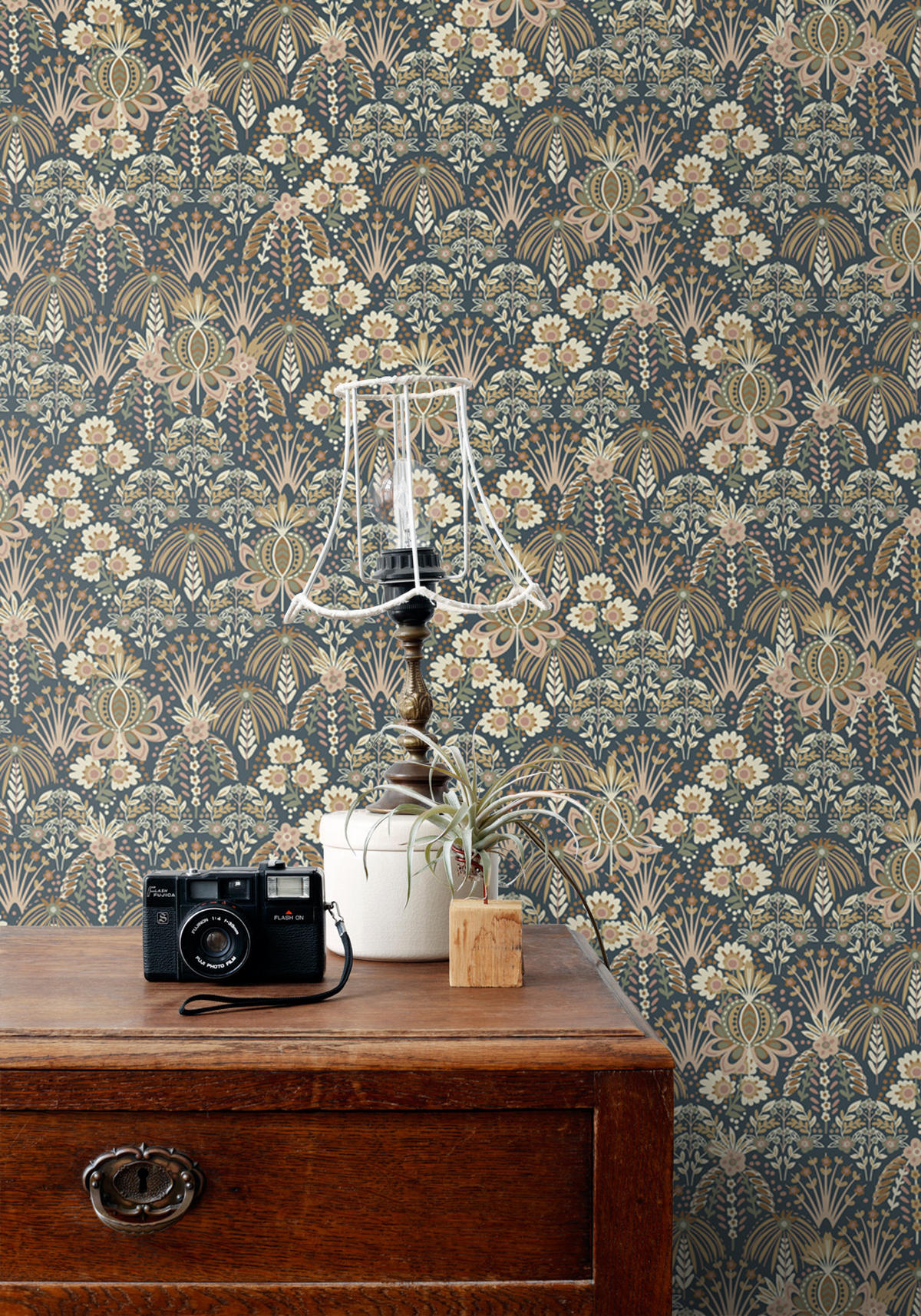 TAPETE Blumenmuster im Jugendstil 50 x 900 cm - Blau, Papier (50/900cm) - ESTAhome