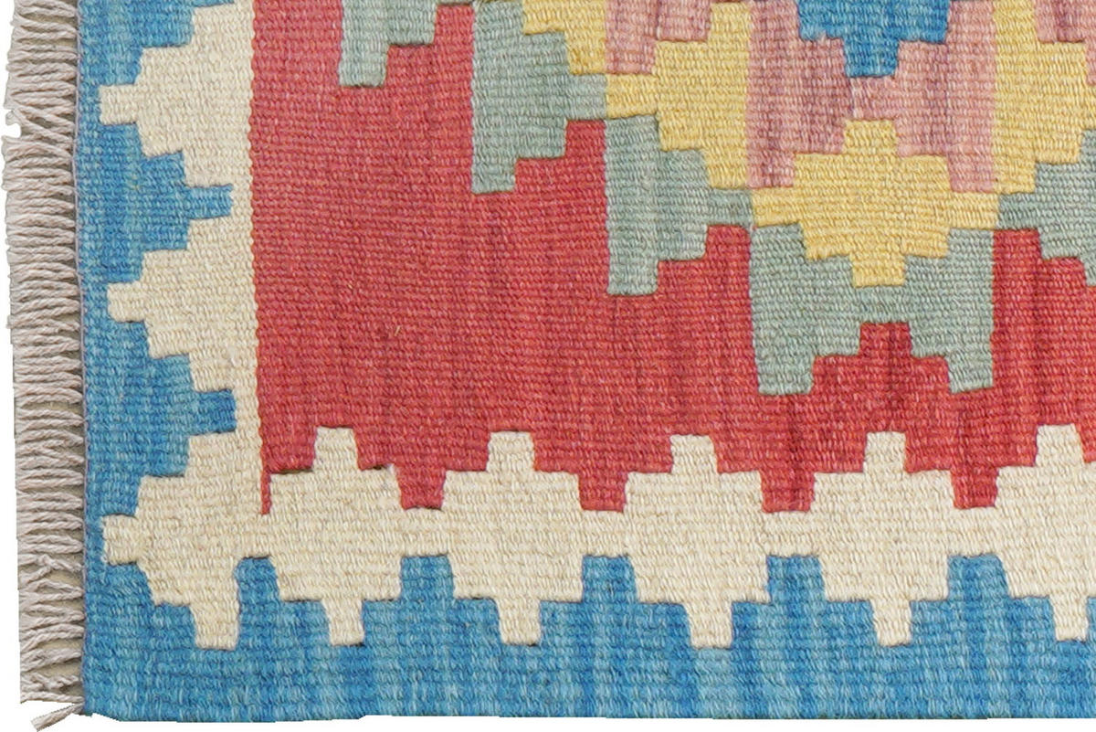 HANDWEBTEPPICH Kelim Gashgai Rot 194/57 cm Schurwolle - Rot, Textil (57/194cm) - Looma