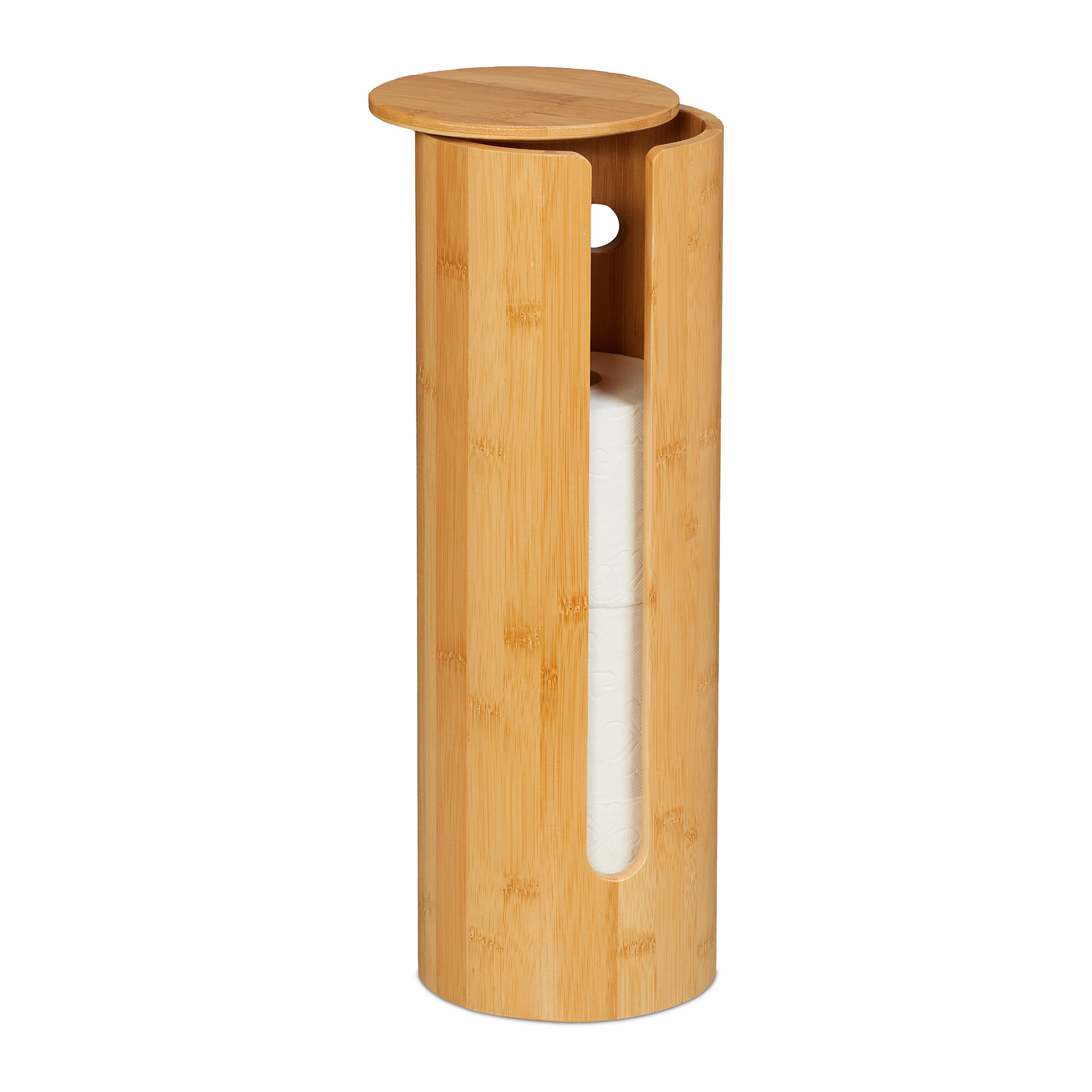 TOALETTPAPPERSF&Ouml;RVARING Natur bambu f&ouml;r 4 rullar med lock Ljusbrun 42/14.5/14.5 cm