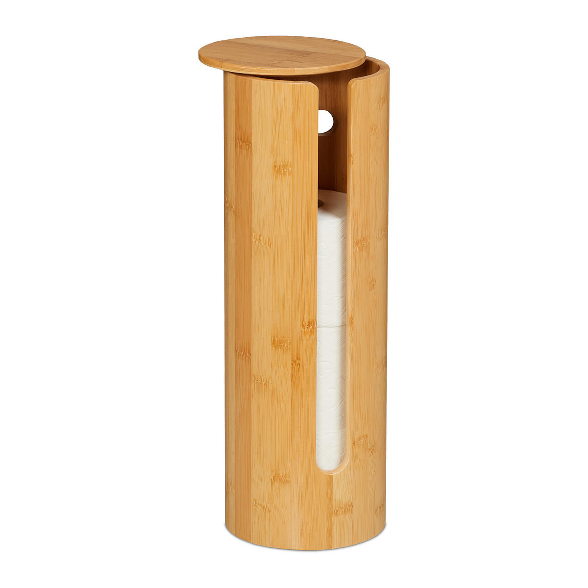 TOILETTENPAPIER-AUFBEWAHRUNG - Hellbraun, Holz (14.5/42/14.5cm) - Relaxdays