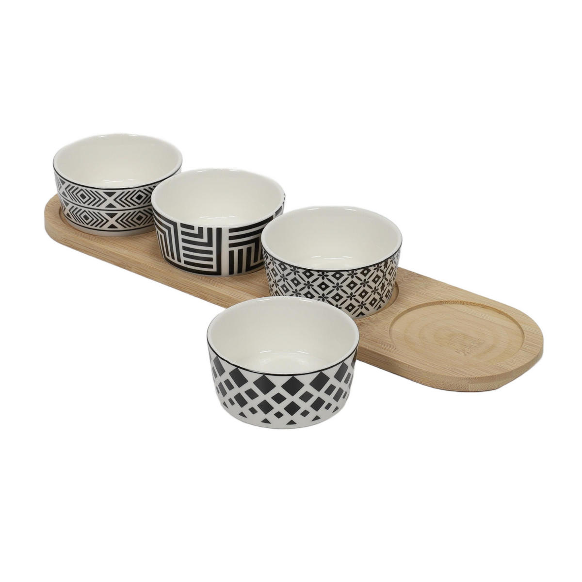 SNACK-SERVIERSET 4 Schüsseln Mehrfarben 38,5/10,5/5,5 cm - Multicolor, Keramik (10.5/5.5/38.5cm) - Excellent Houseware