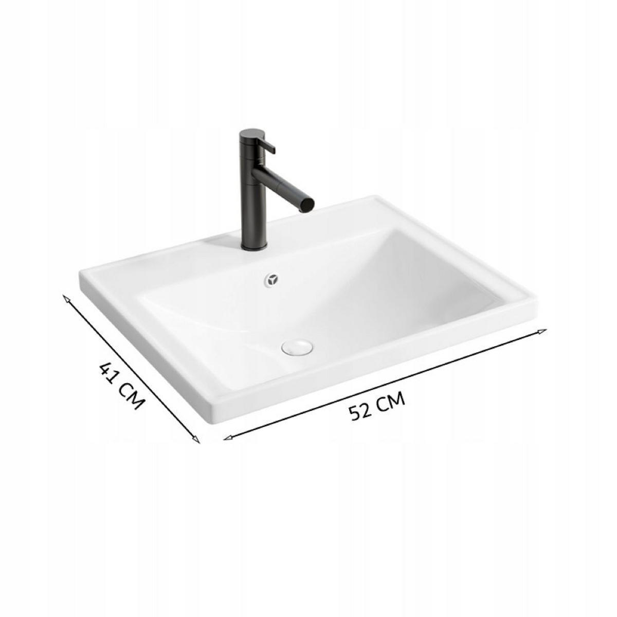 WASCHBECKEN, weiß 52/41/17 cm - Weiß, Keramik (52/17/41cm)