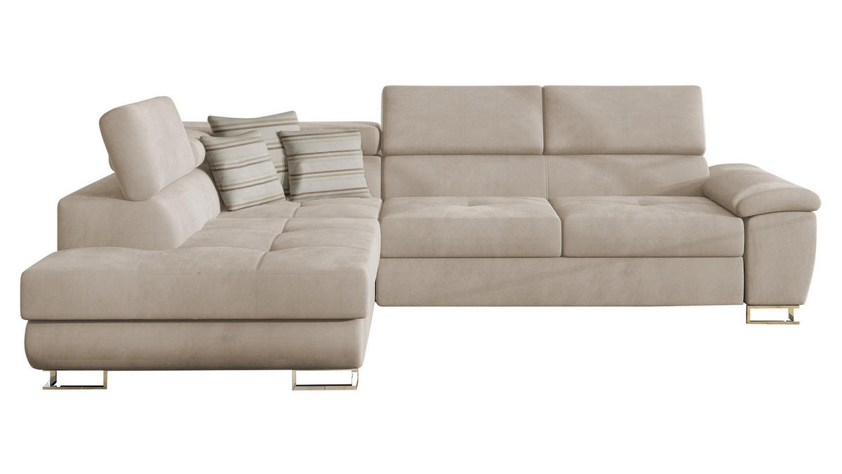 ECKSOFA Cotere, Seite: Links - Beige, Holz/Textil (270/202cm) - MIRJAN24