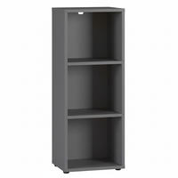 AKTENREGAL Universal FRANKFURT schmal 45x120x40 cm Graphit, 3 Ordnerhöhen - Schwarz, Holzwerkstoff (45/120/40cm) - KADIMA DESIGN