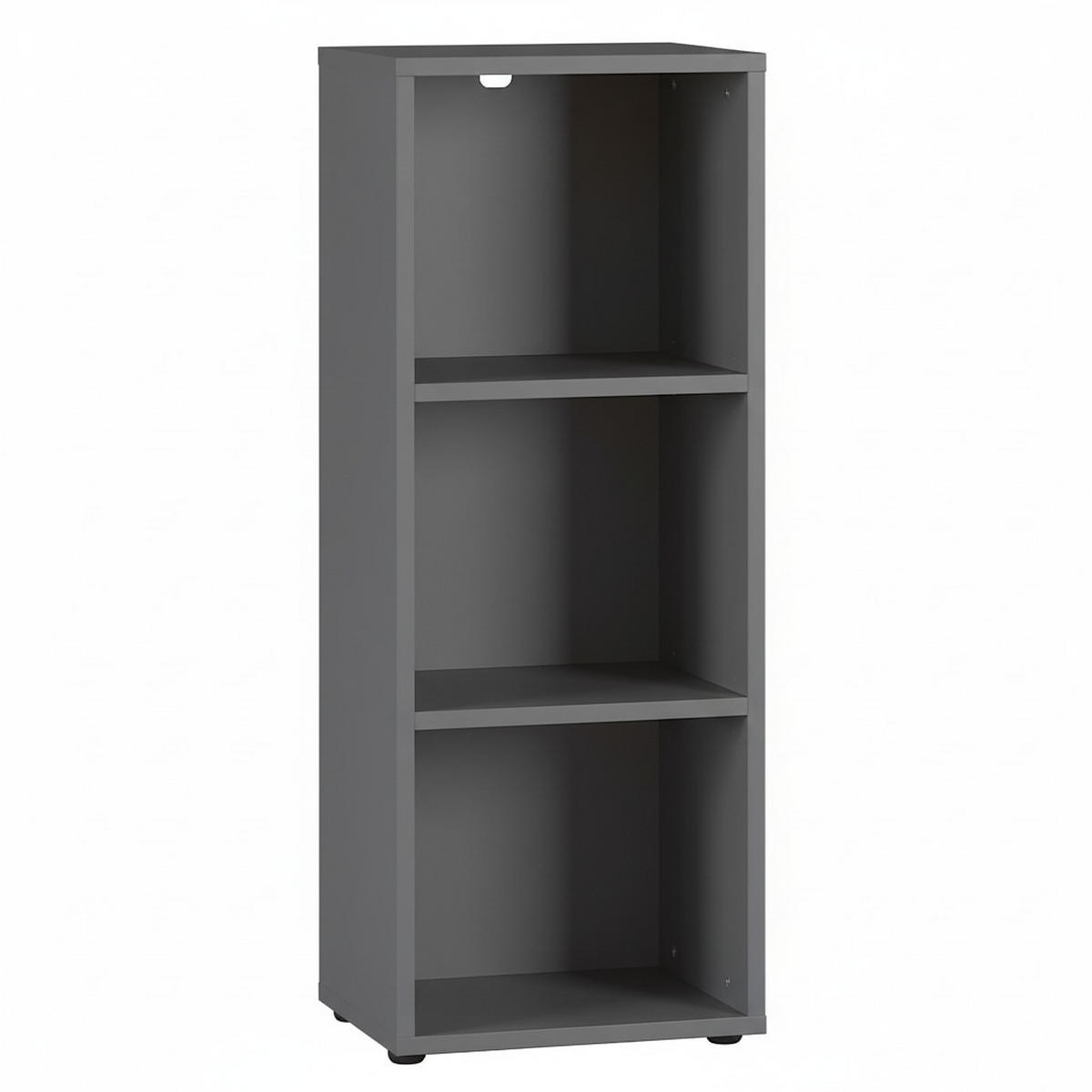 AKTENREGAL Universal FRANKFURT schmal 45x120x40 cm Graphit, 3 Ordnerhöhen - Schwarz, Holzwerkstoff (45/120/40cm) - KADIMA DESIGN