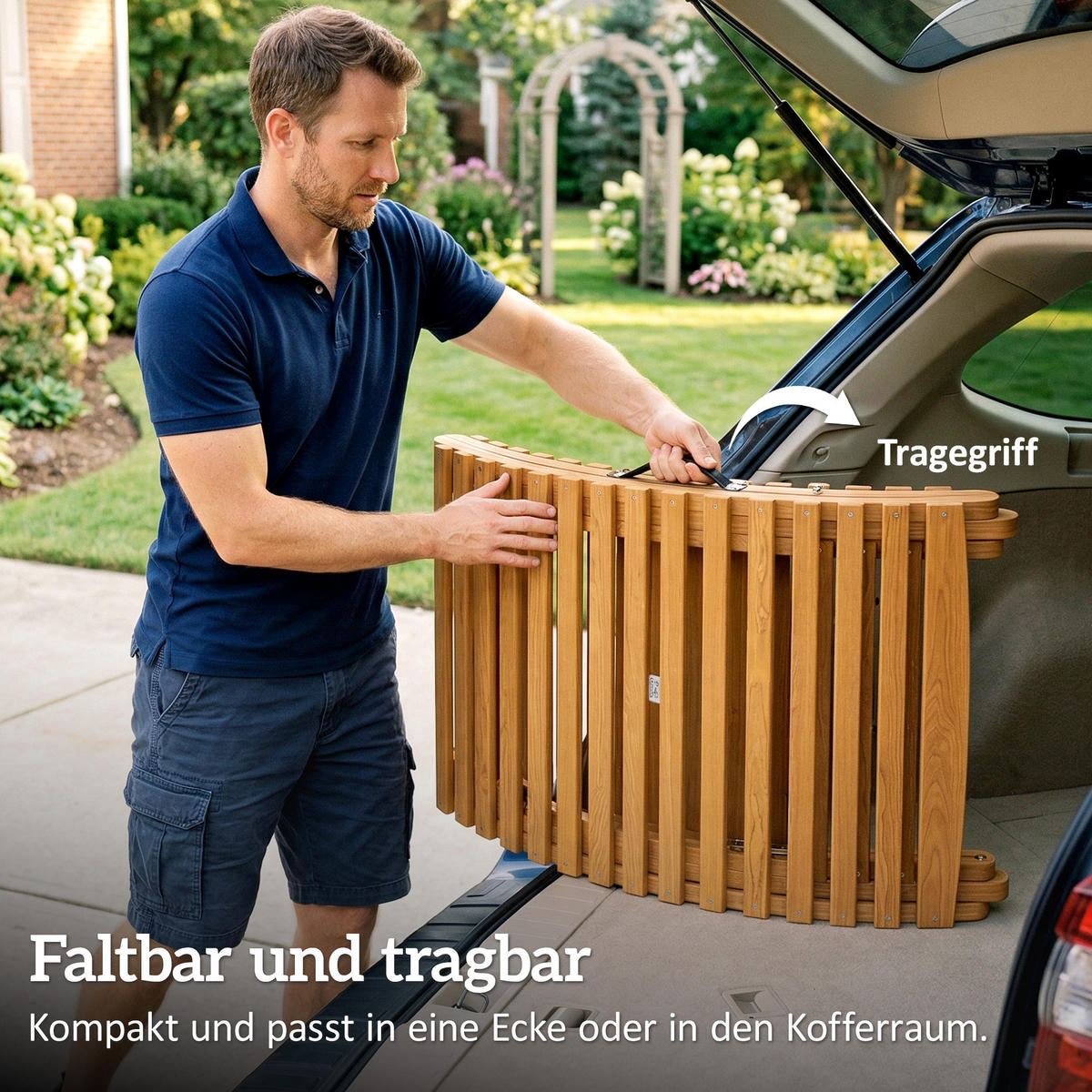 SONNENLIEGE aus Akazienholz Polyester Beige - Beige/Akaziefarben, Holz/Textil (54/63/183cm) - Outsunny