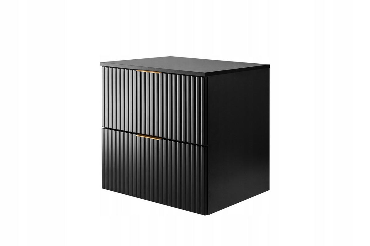 WASCHBECKUNTERSCHRANK FLOW + Platte Schwarz matt 60/57/46 cm - Schwarz, Holzwerkstoff (60/57/46cm) - Rodan