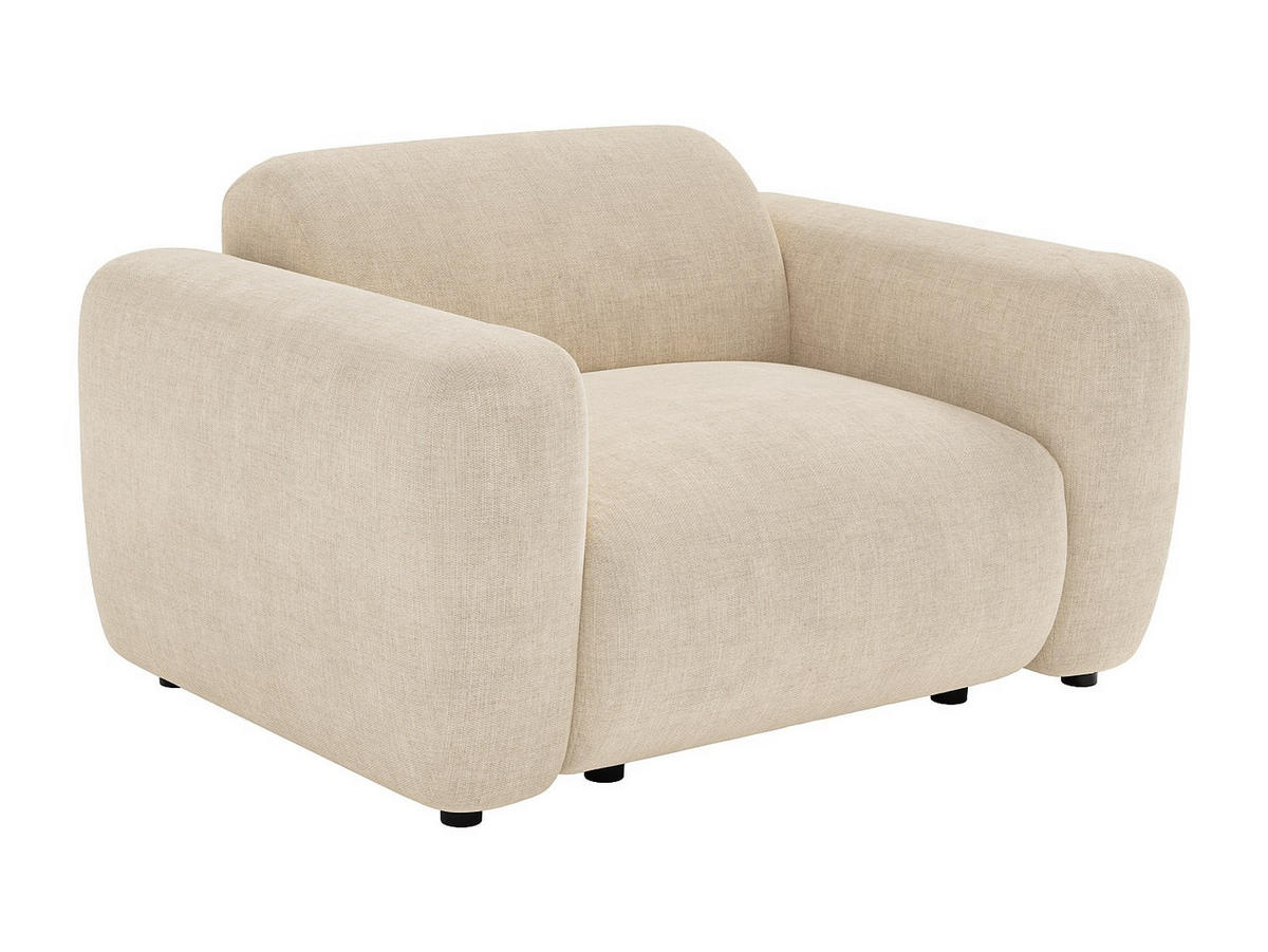 SESSEL mit gerader Rückenlehne - 1 Person - stoff - beige Pogni - Beige, Textil (130/67/97cm) - Vente-Unique
