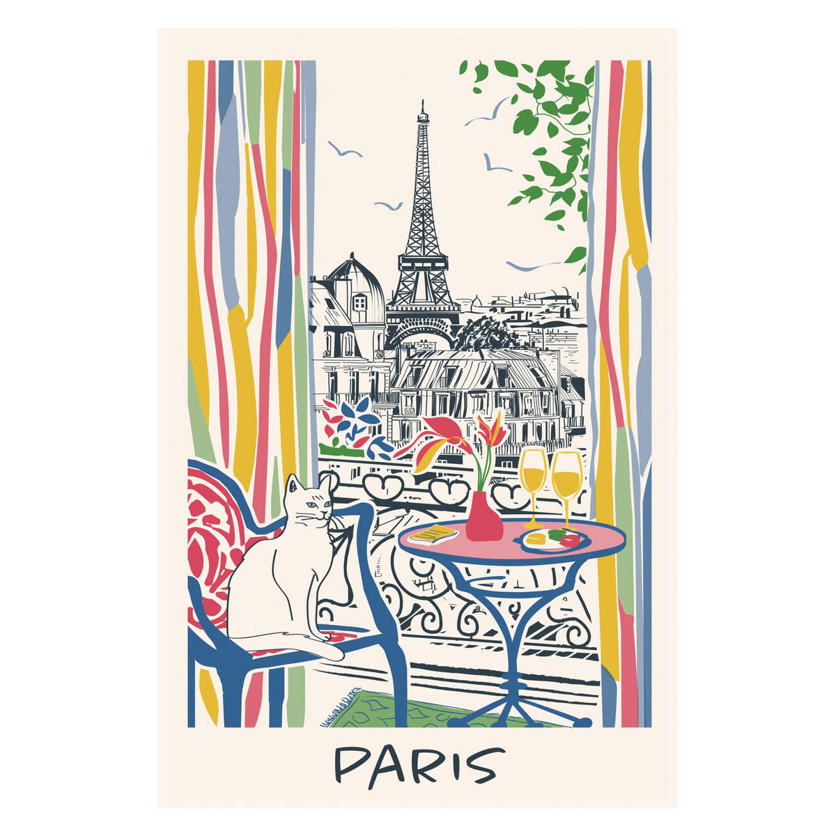 GESCHIRRTUCH Fenêtre sur Paris ekrü 48 x 72 cm - Weiß, Textil (48/72cm) - Winkler