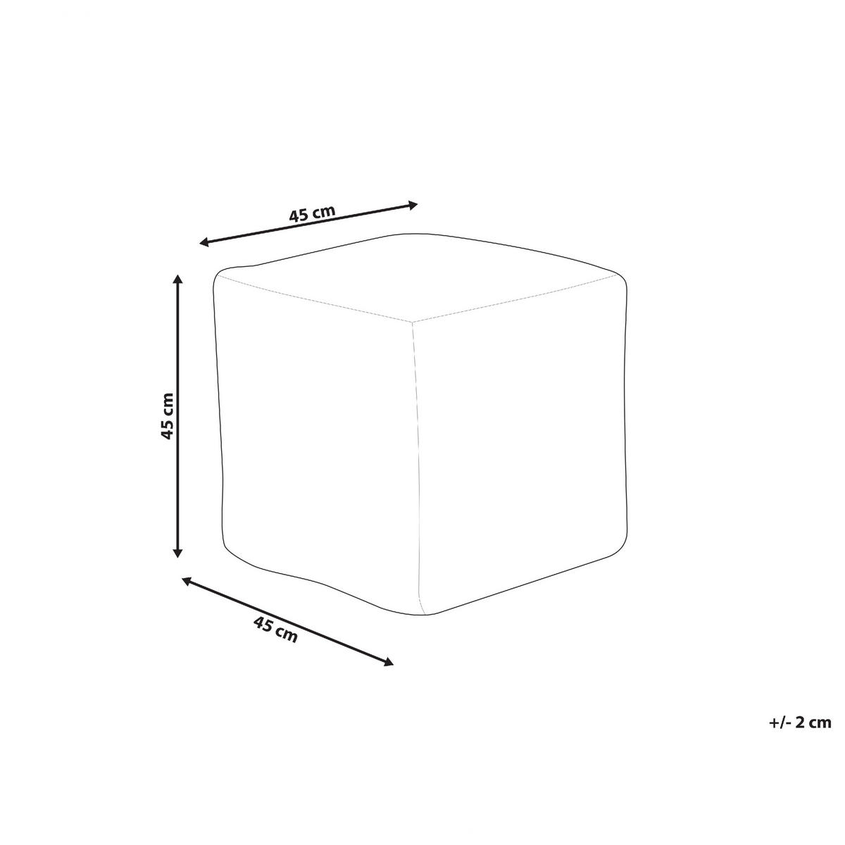 POUF Sanawan 45/45/45 cm - Braun, Naturmaterialen/Textil (45/45/45cm) - Beliani