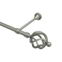 GARDINENSTANGE Primus Paolo 400 cm (geteilt in 2 x 200 cm), 1-läufig (ohne Ringe), 16 mm Ø Chrom matt - Chromfarben/Nickelfarben, Metall (400cm) - INTERDECO