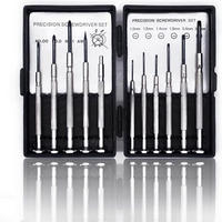 SCHRAUBENDREHER-SET – 11-teilig – zur Reparatur von Brillen und Uhren - Silberfarben, Metall (11.7/7/1cm) - DCA