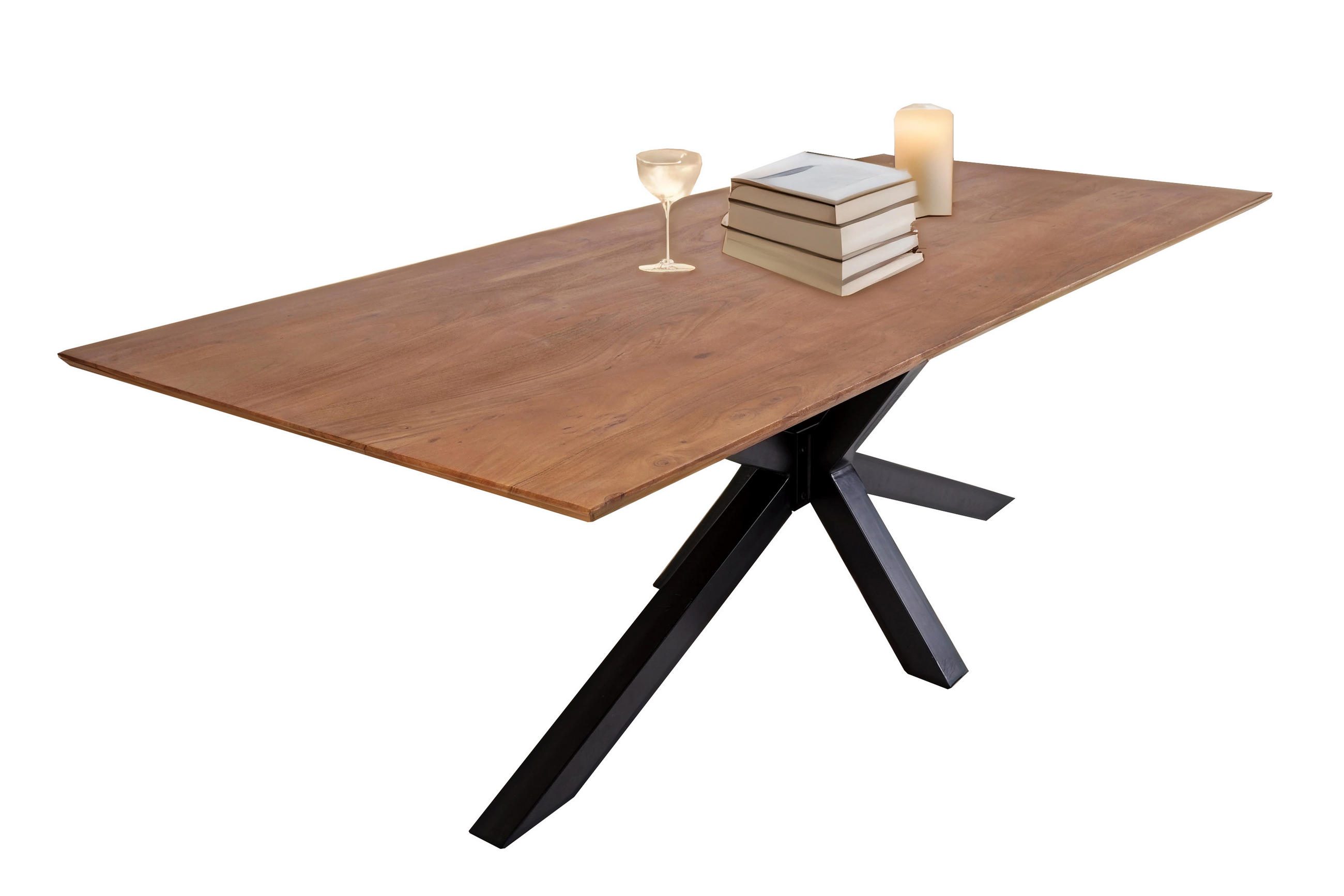 ESSTISCH ABBY - Schwarz/Braun, Holz/Metall (85/160/77cm) - SAM
