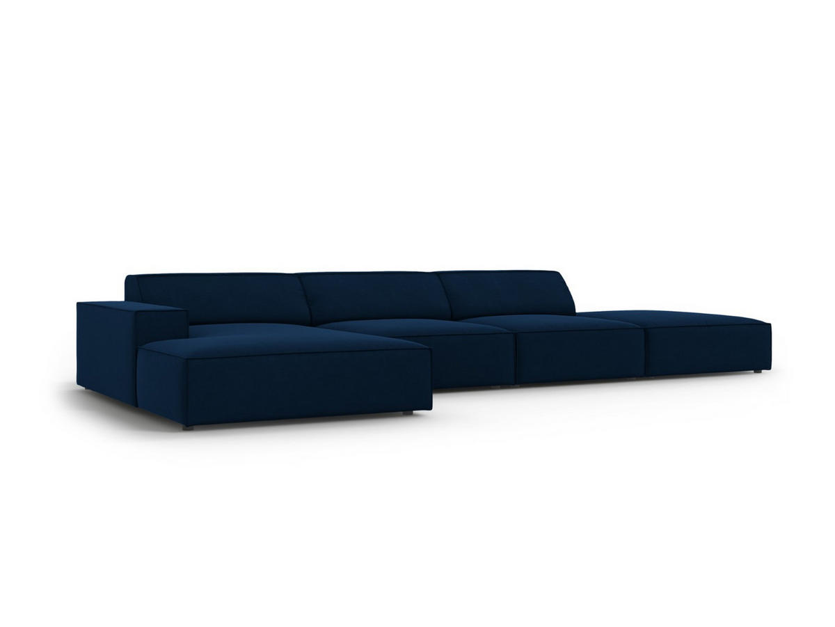 ECKSOFA links Jodie aus Samt königsblau 5 Sitzplätze - Blau, Textil (166/341cm) - Micadoni