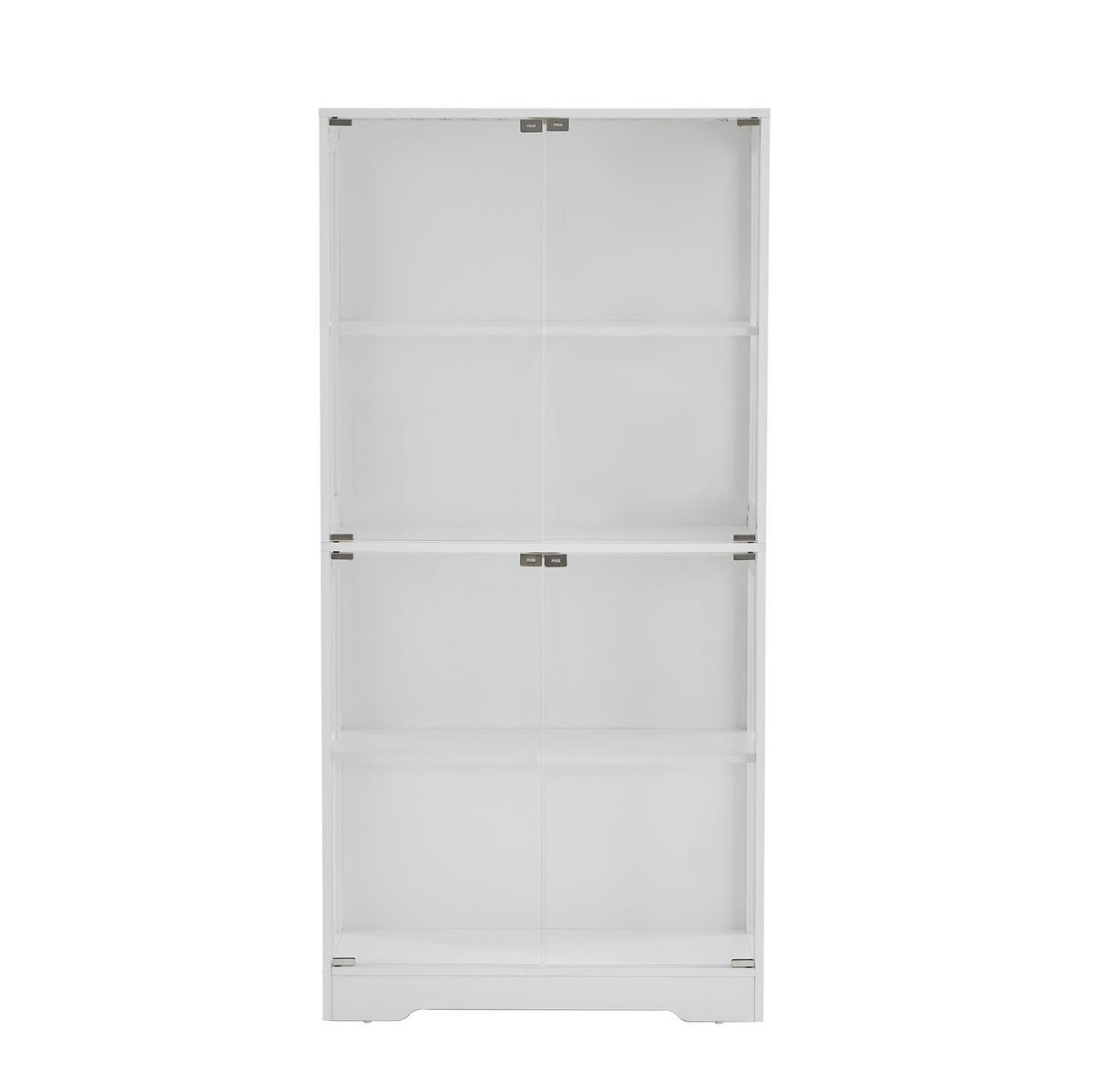 VITRINE 80/35/165 cm aus MDF und Glas mit LED-Beleuchtung und Bewegungssensor Weiß - Weiß, Holzwerkstoff (80/165/35cm) - Modenvie